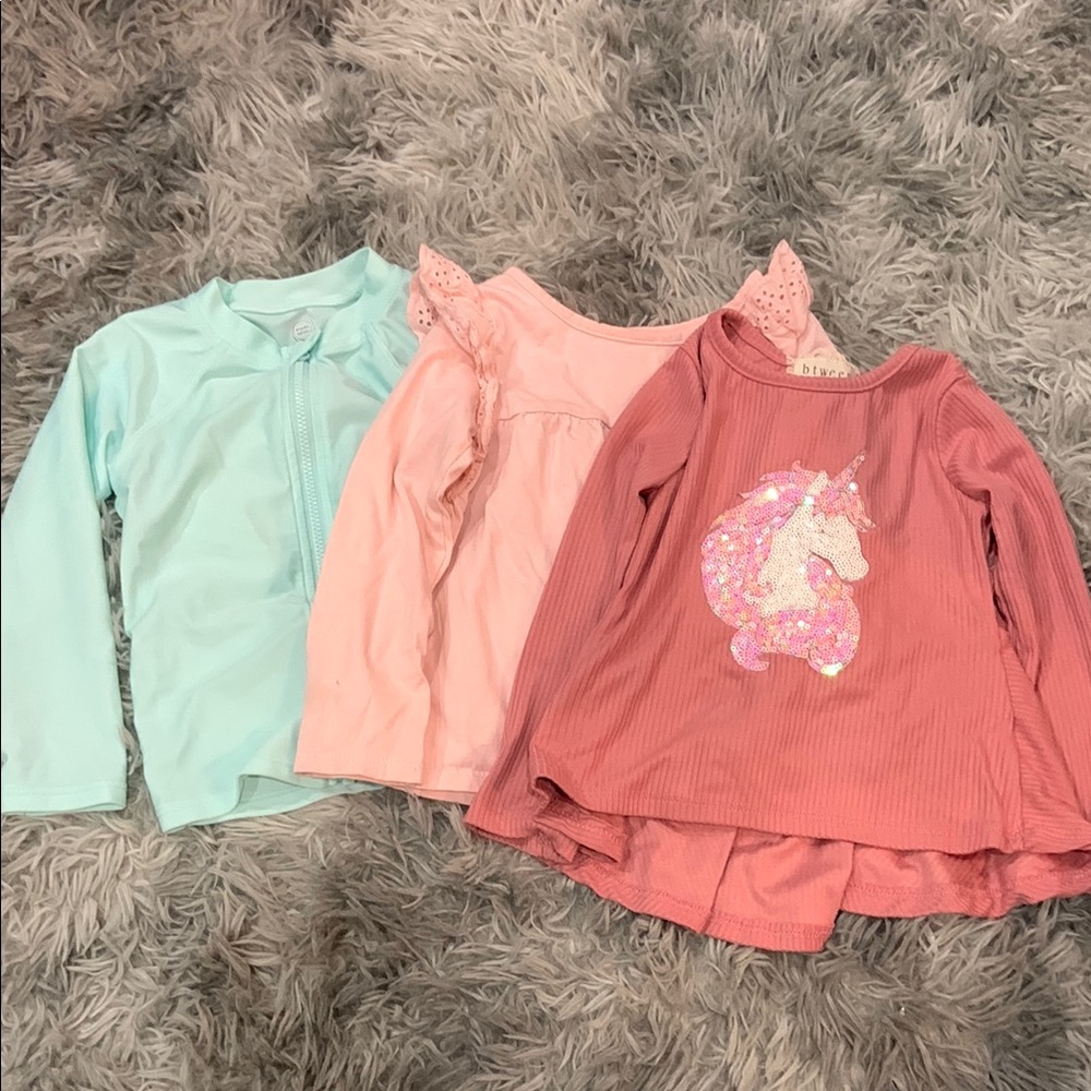 Lot Bundle 2T Girl Long Sleeve Shirts
